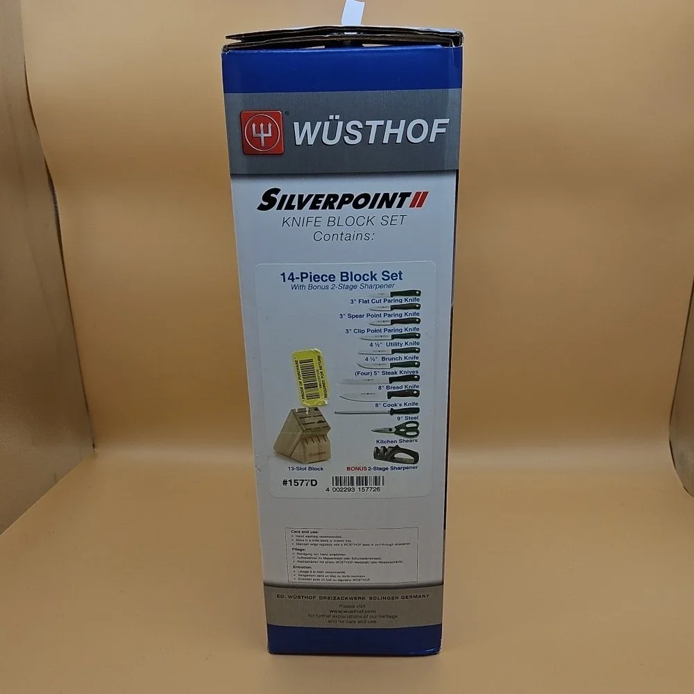 Wusthof Silverpoint 2 Knife Block Set 14 Piece #1577D BRAND NEW Made In Germany